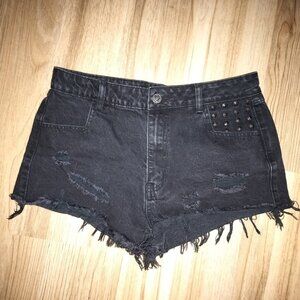 Killstar black demin shorts